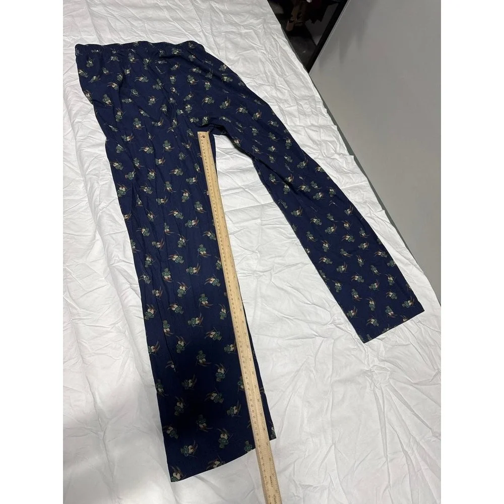 Ralph Lauren Polo Bear Pajama Pants Mens Medium Navy Blue Skiing Bear Cotton